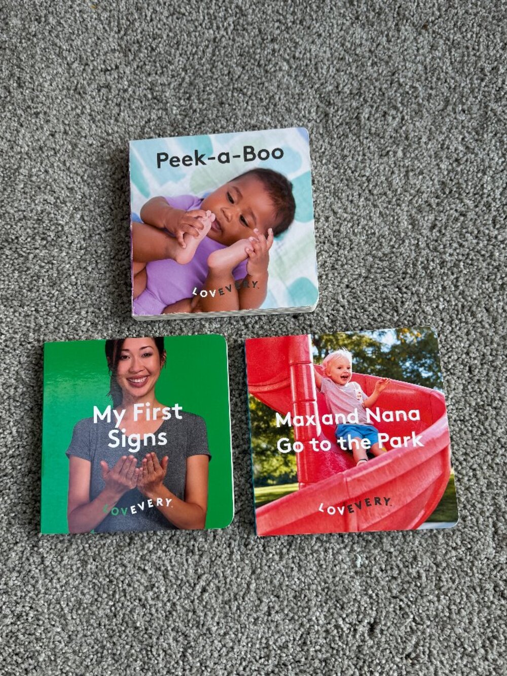 3 LOVEVERY board books for babies and toddlers - 6” x 6”